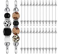 Fegtrtyoa 24 Llaveros de Cuentas de Metal en, con Forma de Corazón, para Hacer Tú Mismo, Desmontables, Accesorios para Hacer Llaveros.