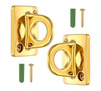 Fegtrtyoa 2pcs Gold Large Loop Wall Plate Crowd Control Stanchions Safety Barriers Hanging Circle Hook For Red Carpet Events, VIP Gatherings, Hotel Ropes For Movie Theaters Grand Openings Auto Shows H