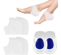 Fegtrtyoa 3 pares de talones, almohadillas para fascitis plantar, cojín de gel para talón, protectores de talón de silicona, ideales para fascitis plantar, tendinitis de Aquiles y dolor de talón, para