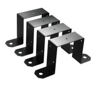 Fegtrtyoa 4 Bridas Negras para Postes de Valla de Terraza, para Soportes en U. Se Pueden Usar Como Soportes para Postes de Valla de Metal.