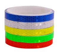 Fegtrtyoa 5 Cintas Reflectantes de PVC de 8 Metros para Ruedas de Bicicleta, Pegatinas Reflectantes para Decoración de Bicicletas de Montaña y Motocicletas.