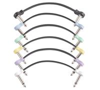 Fegtrtyoa 6 Paquetes de Cables de Conexión Planos para Pedales de Efectos de Guitarra de 16 cm, Conectores Multicolores.