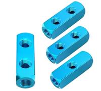 Fegtrtyoa Aluminum 4-Piece Air Compressor Manifold Set, 2-Way 5-Port Distribution Block Splitter Featuring 1/4" Outlet Connections