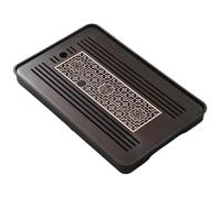 Fegtrtyoa Bandeja de Té de Bambú, Platos Portátiles, Rectangulares, para Ceremonia del Té, Mesa de Té Chaban, Doble Propósito, Drenaje, Almacenamiento de Agua C