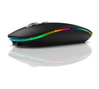 Fegtrtyoa BT5.1+2.4Ghz - Ratón inalámbrico con jiggler de ratón, mouse recargable de 2.4 G, motor de mouse para computadora habilitada para USB, reutilizable, fácil de usar, color negro