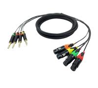 Fegtrtyoa Cables de 4 Canales TRS A XLR de 1/4 de Pulgada, Conector Jack de 6,35 mm, Audio Estéreo, Línea Balanceada A XLR, Cables de Micrófono de 300 cm