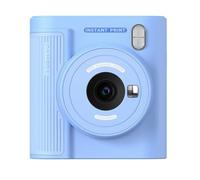 Fegtrtyoa Cámara Infantil con Impresión Instantánea HD 1080P y Zoom 16X. Grabadora de Vídeo Digital de Juguete para Niños y Niñas. Ideal Como Regalo de Cumpleaños. Color Azul.