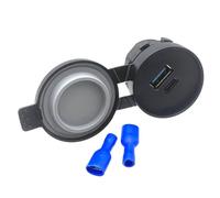 Fegtrtyoa Carga Rápida USB-A Tipo-C QC3.0 para Coche, Adaptador de Carga Impermeable para Coche, Motocicleta