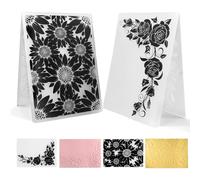 Fegtrtyoa Carpetas de Repujado 3D para la Creación de Tarjetas: Carpeta de Repujado de Girasol y Carpeta de Repujado Aptas para Tarjetas y Fotografías.