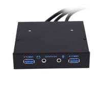 Fegtrtyoa Concentrador de 3,5 Pulgadas de 20 A 2 Puertos USB 3.0 + Panel Frontal de Expansión de Disquete para PC con para HD