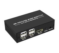 Fegtrtyoa Conmutador KVM 4K 60 Hz, Compatible con, USB 2x1 para Compartir PC, Monitor, Ratón, Teclado, Puerto 2x1