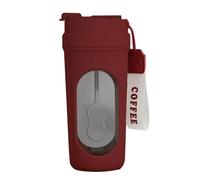 Fegtrtyoa de Café con Agitador Automático de 450 Ml con de Madera, Recipiente de Vidrio Automezclable para Café y Proteína de Leche en Polvo, Color