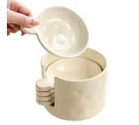 Fegtrtyoa de Crema Espesa con Almacenamiento para Palillos, de Cerámica Resistente Al para Salsas, Color Marrón