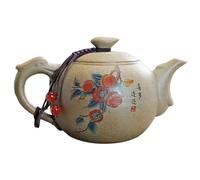 Fegtrtyoa Exquisita Tetera de Cerámica, Tetera Clásica China de Cerámica Gruesa con Asa, Tetera de Cerámica, Juego de Té de Mineral Crudo de Arcilla Verde Negra A