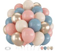 Fegtrtyoa Globos de Revelación de Género de 30 cm en Azul y Rosa Polvoriento - Set de 35 Piezas para Decoración de Fiestas con Temática