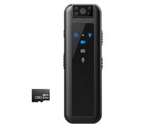 Fegtrtyoa Grabadora de Vídeo Digital para Fuerzas del Orden HD1080P con Visión Infrarroja, Clip Trasero y 128 GB