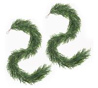 Fegtrtyoa Guirnalda Navideña de Pino Norfolk de 12 Pies (2 X 6 Pies), Guirnaldas Artificiales de Tacto Realista para Repisa, Escaleras, Mesa y Chimenea.