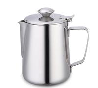 Fegtrtyoa Jarra de Acero Inoxidable con Tapa, Jarra Grande de Metal de 67 Oz para Espumar Leche, Ideal para Máquinas de Espresso, Arte Latte y Agua Caliente.