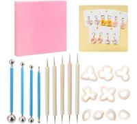 Fegtrtyoa Kit de 20 Cortadores de Arcilla de Resorte, Herramientas de Arcilla con Flores Impresas en 3D y Almohadilla Moldeadora, Kit para Hacer Aretes de Polímero para Joyería.