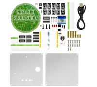 Fegtrtyoa Kit de Reloj Electrónico con Calendario Giratorio DIY, Reloj Electrónico Giratorio LED, Ensamblaje de Soldadura, Piezas Sueltas.