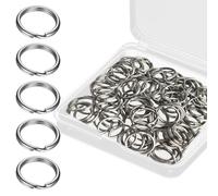 Fegtrtyoa Llaveros Pequeños de 1/2" con Doble Anilla Plateada, de Metal, para Llaveros, Coches, Joyas, Manualidades, 100 Unidades