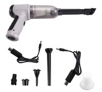 Fegtrtyoa Mini Aspiradora de Mano Inalámbrica para Coche, Aspiradora Portátil Recargable, Extractor de Polvo, Color Gris