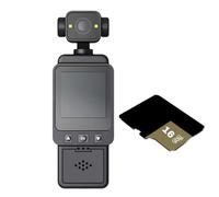 Fegtrtyoa Mini Cámara Digital WiFi HD 1080P con Lente Giratoria de 270°, 16 GB, para Deportes Al Aire Libre, Grabadora de Mano para Fuerzas del Orden.