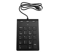 Fegtrtyoa Mini Teclado Numérico con Cable USB de 18 Teclas y Concentrador de 3 Puertos USB 2.0 para Banco, Cajero y Contabilidad.