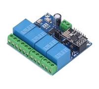 Fegtrtyoa Módulo de Relé Inalámbrico WiFi de 4 Canales, Módulo de Interruptor Remoto para Aplicación de Teléfono Inteligente Doméstico ESP8266 (12 V)