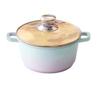 Fegtrtyoa Olla Antiadherente de Inducción con Tapa de Vidrio Templado, Olla para Sopa, Olla para Cocinar en la Cocina, Diseño Que Se Mantiene Fresco B