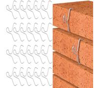 Fegtrtyoa Paquete de 24 de Pared para Ladrillos. Se Adaptan A Ladrillos de 2-1/4 A 2-2/5 Pulgadas de Alto. Ideales para Colgar Alambres y Coronas en Exteriores.