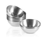Fegtrtyoa Paquete de 8 Platos para Salsa de Acero Inoxidable de 3,2 Pulgadas, Miniplatos, Redondos para Condimentos, para Mojar Sushi y Platos para Aperitivos.