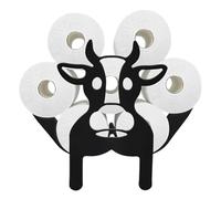 Fegtrtyoa Soporte para Papel Higiénico con Forma de Vaca para 8 Rollos Adicionales, Divertido Soporte para Papel Higiénico Independiente, Baño de Estilo Rústico