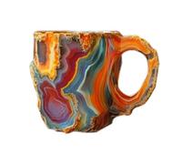 Fegtrtyoa Tazas de Café de Cristal de Imitación Únicas Las Tazas de Cristal Mineral de Imitación Hechas A Mano Son Adecuadas para los Amantes del Café y el Té