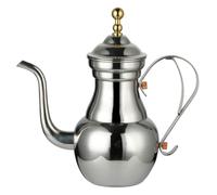 Fegtrtyoa Tetera de Acero Inoxidable con Forma de Flor, Filtro Fino, Boca Larga, para Hotel, Restaurante, Color Gris