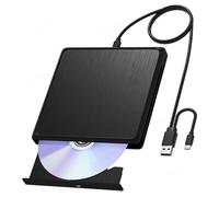 Fegtrtyoa Unidad Óptica USB 3.0 CD DVD RW con Cable de Datos para Ordenador Portátil o de Sobremesa (11 X 10)
