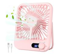Fegtrtyoa Ventilador de Viaje para Dormir, Portátil, Recargable con Pantalla Digital, 100 Velocidades, USB, Color Rosa.