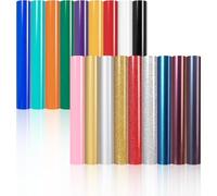 Fegtrtyoa Vinilo de Transferencia Térmica HTV, Paquete de 18 Vinilos HTV Variados con Purpurina, Camaleón y Vinilo Termoadhesivo de Poliuretano para Camisetas.