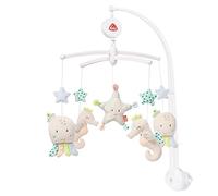 Fehn Móvil musical infantil, móvil con suave melodía "Schlaf Kindlein Schlaf" y simpáticas figuras, para bebés de 0 a 5 meses, tamaño: 40 cm de diámetro