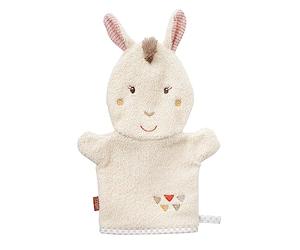 Fehn 058215 Lama - Manopla de baño para bebés y niños a partir de 0 meses, diseño de animales, color beige