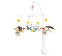 Fehn 060249 Móvil musical Bruno, caja de música móvil con el oso Bruno y sus amigos, Para bebés de 0 a 5 meses, Altura: 65 cm, diámetro 40 cm