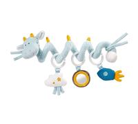Fehn 065145 - Espiral de actividades con diseño de dragón, espiral de tela para agarrar y experimentar, para la cama, el carrito o el corralito, para bebés y niños pequeños a partir de 0 meses