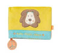Fehn 066333 Fotolibro con diseño de león, blando y suave libro de ilustraciones para recordar caras y aprender nombres, para bebés y niños pequeños desde el nacimiento, Medidas: 20 x 15 cm