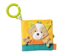 Fehn 071139 Suave libro ilustrado con diseño de zorro, libro sensorial de tela con motivos de animales del bosque, 8 páginas con chirriador, papel crujiente y espejo, Para bebés y niños pequeños