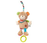 Fehn 091014 Minicaja de música Teddy, animal de peluche con mecanismo musical integrado con la melodía "Weißt du wieviel Sternlein stehen" para colgar, para bebés y niños pequeños desde el nacimiento