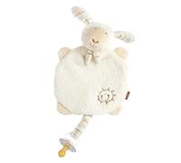 Fehn 154443 Tela para abrazar ovejas / peluche con correa de sujeción para chupete para abrazar, agarrar, sentir para bebés y niños pequeños de 0+ meses