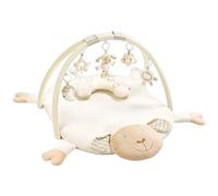 Fehn 154580 Manta de actividades en 3D con diseño de oveja, con arco de juego con 5 juguetes extraíbles para que el bebé juegue y se divierta desde el nacimiento, Medidas: 90 x 75 cm