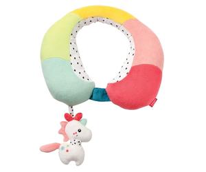 Fehn Almohada Cervical Unicornio, reposacabezas ergonómico con un simpático Animal sonajero Unicornio, para Coche, Cochecito y Silla Infantil, para bebés y niños pequeños a Partir de 6 Meses