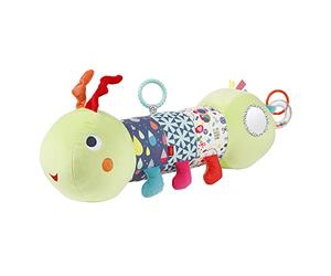 Fehn COLOR Friends 055436 - Rodillo de gateo con diseño de oruga, ayuda para el gateo en un divertido diseño de animales marinos con funciones de juego para bebés y niños pequeños a partir de 0 meses