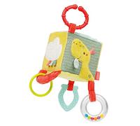 Fehn Cubo de motricidad Dino - Juguete de motricidad Cubo de Actividades para Colgar en el Cochecito, la Cuna y la Silla de bebé - para bebés y niños a Partir de 0 Meses
